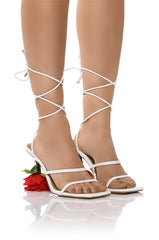 THRONE WHITE ROSE HEEL SANDAL