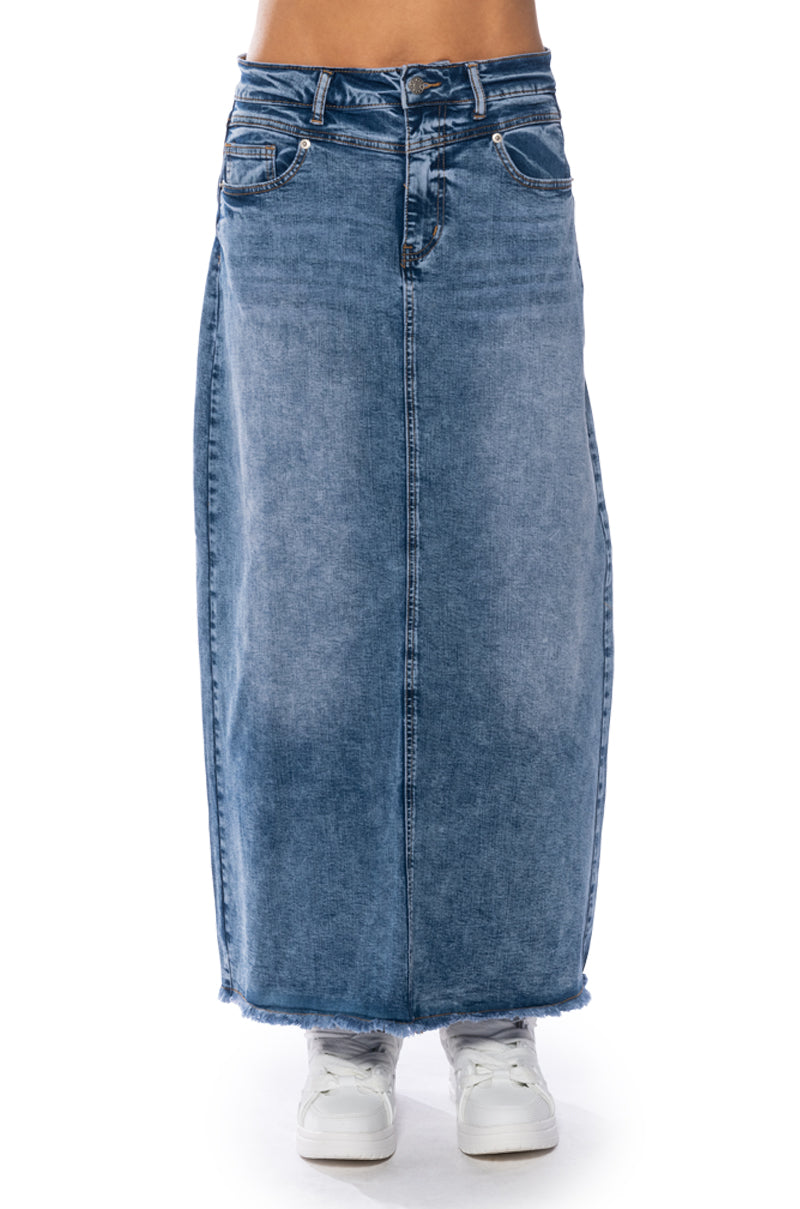 THROWBACK DENIM MAXI SKIRT