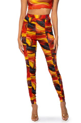 TIA RUCHED MESH LEGGINGS