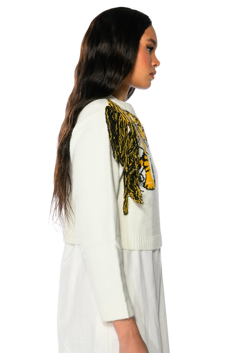 TIGER BABY CREW NECK LONG SLEEVE SWEATER