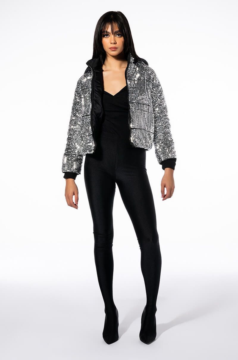TO THE MAX STUDDED PUFFER JACKET
