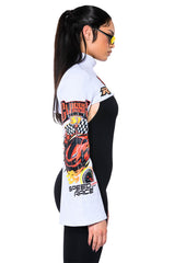 TO THE RACES ULTRA CROP TURTLENECK SWEATSHIRT