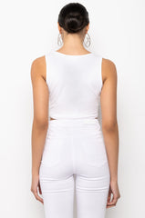 TOO CUTE HEART DETAIL CUTOUT CROP TANK