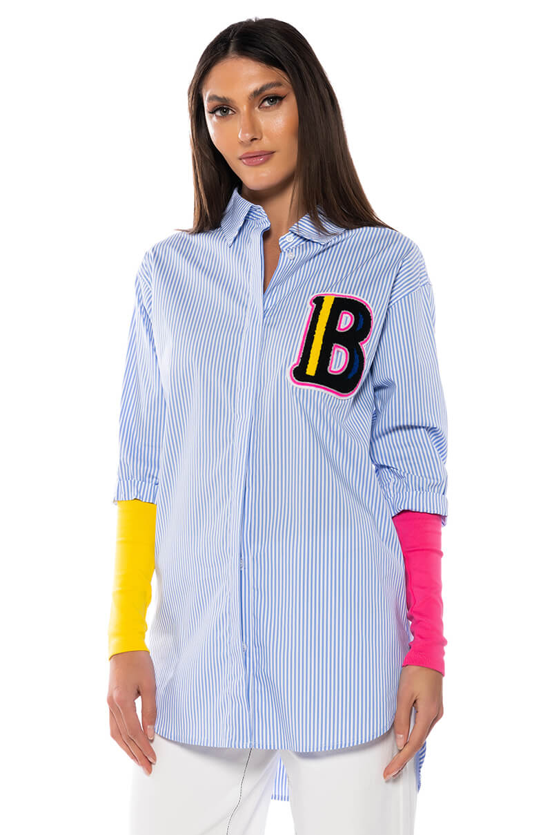TOP OF THE CLASS BLUE BUTTON DOWN
