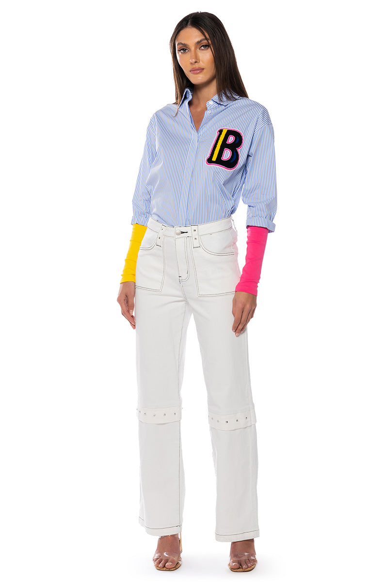 TOP OF THE CLASS BLUE BUTTON DOWN