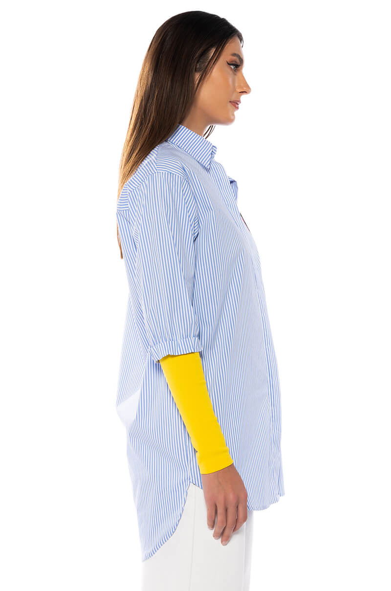 TOP OF THE CLASS BLUE BUTTON DOWN