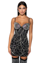 TOP TIER EMBELLISHED MINI DRESS