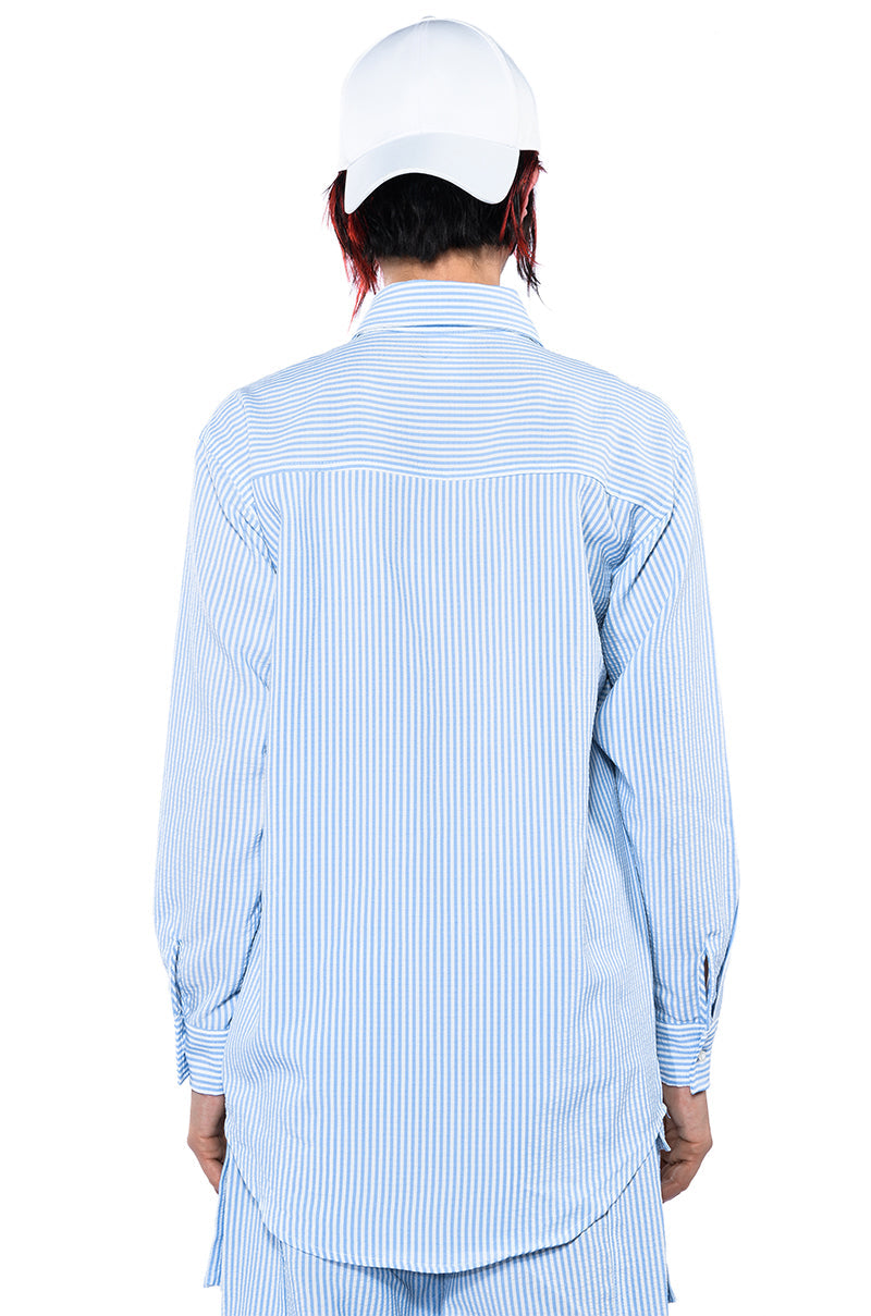 TOTO SEERSUCKER BUTTON DOWN SHIRT