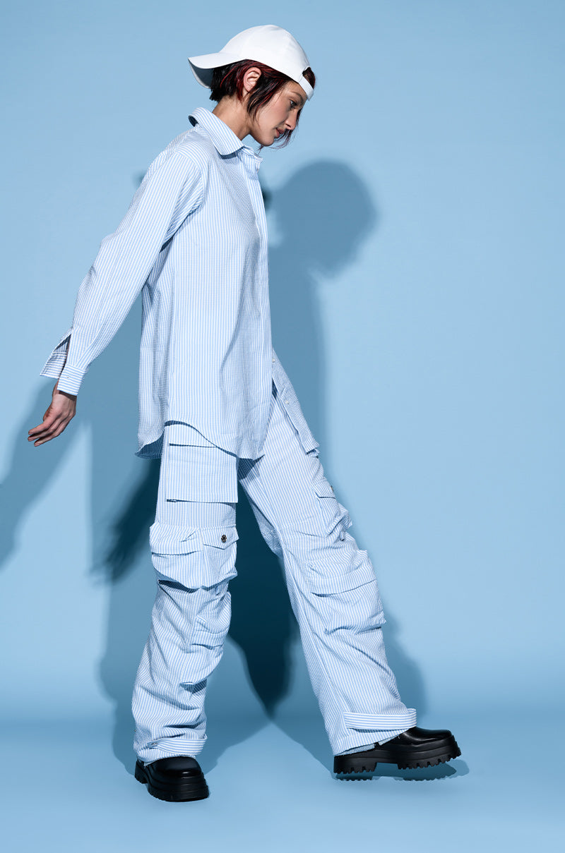 TOTO SEERSUCKER BUTTON DOWN SHIRT