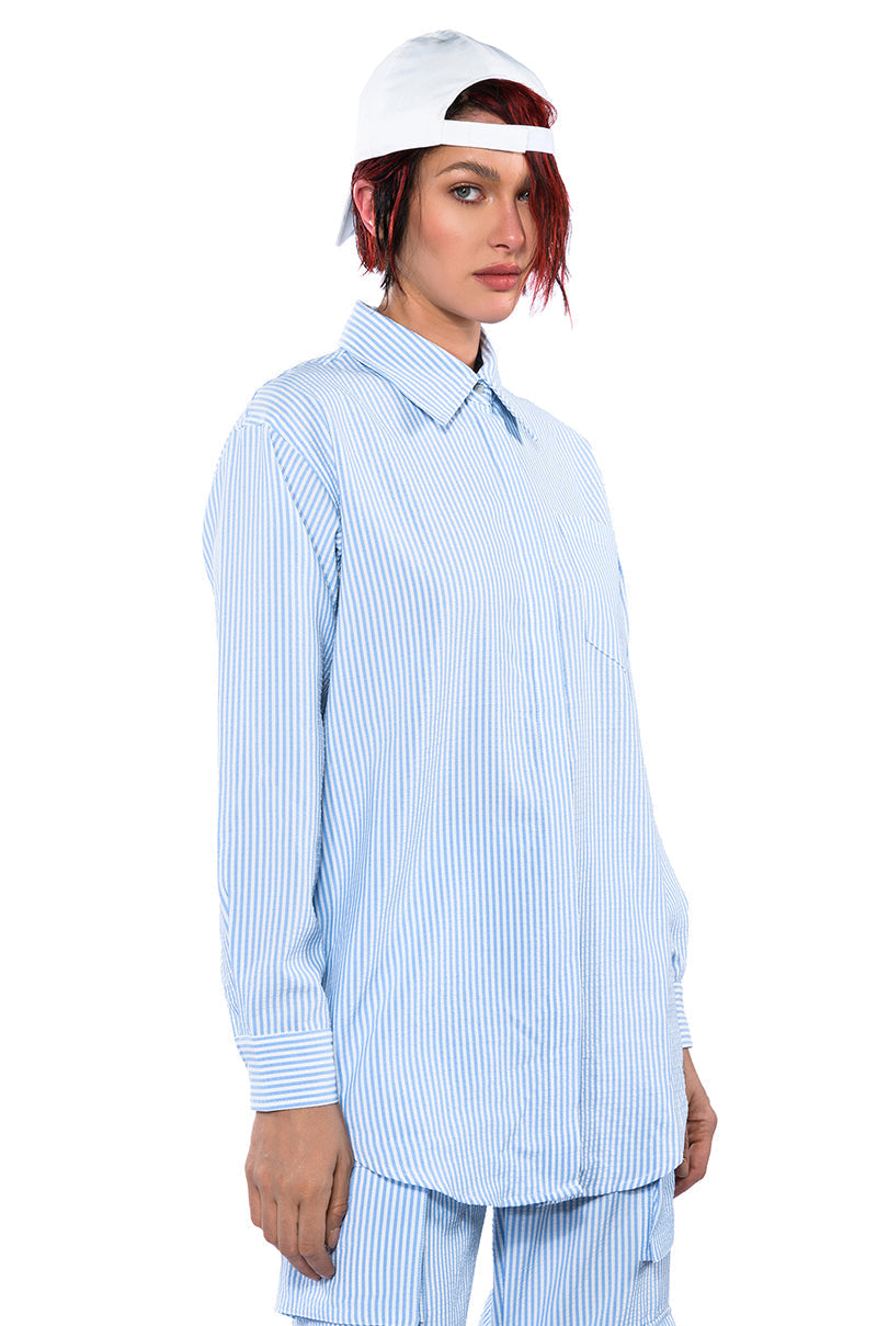TOTO SEERSUCKER BUTTON DOWN SHIRT
