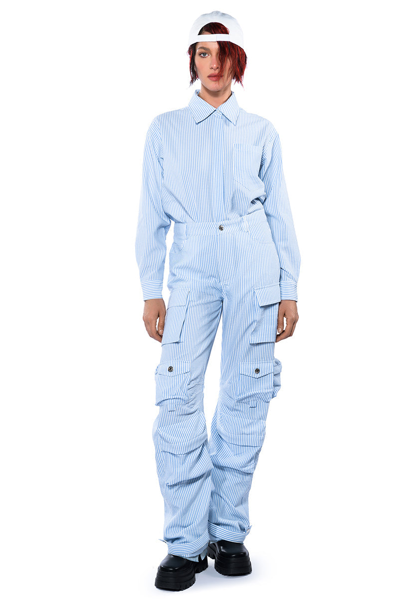 TOTO SEERSUCKER BUTTON DOWN SHIRT