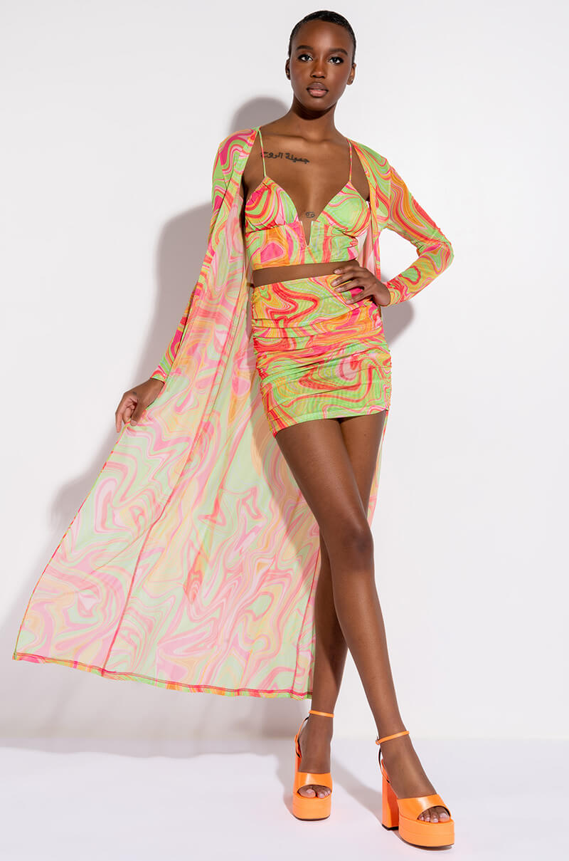 TRIPPY RUCHED MESH BUSTIER