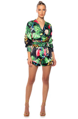 TROPICAL MOOD SATIN EFFECT SHORT