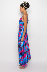 TROPICS READY SATIN MAXI DRESS