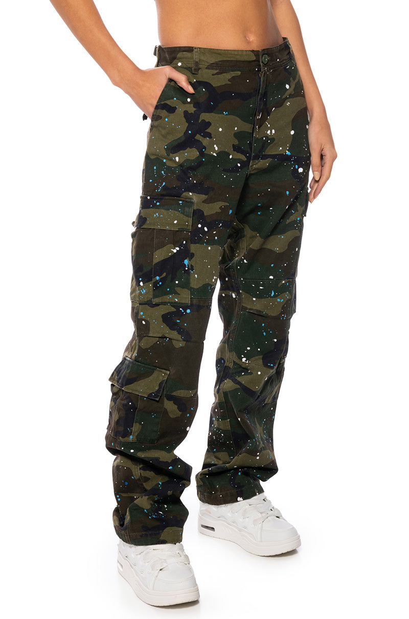 TRY ME PAINTED WIDE LEG CARGO