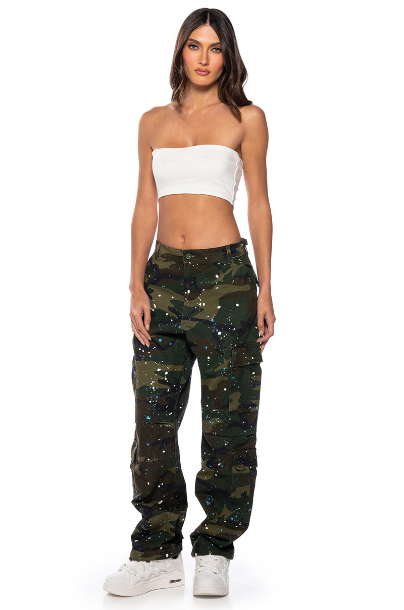 TRY ME PAINTED WIDE LEG CARGO