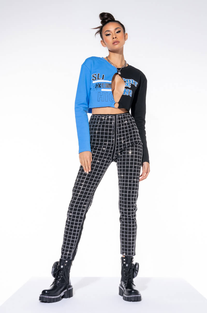 TRYOUTS CUT OUT CROPPED SWEATSHIRT