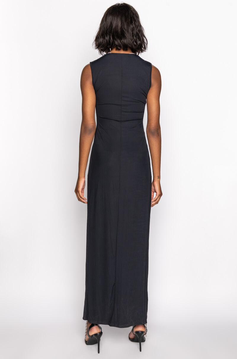 TWIN FLAME HIGH SLIT SLEEVELESS BLOUSE