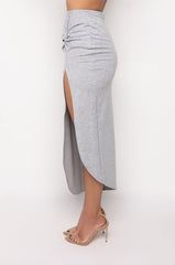TAKARA KNOT DETAIL MIDI SKIRT