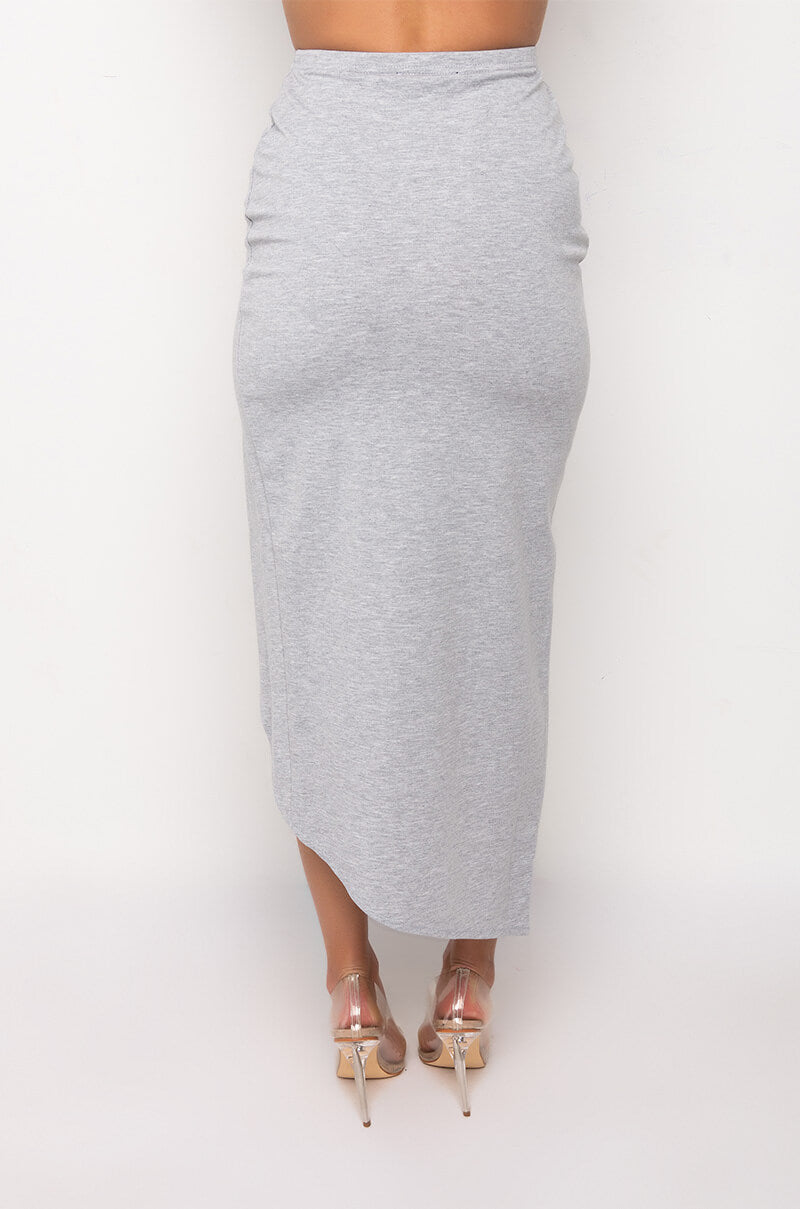 TAKARA KNOT DETAIL MIDI SKIRT