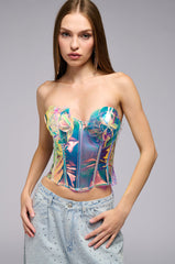 U DA ONE IRIDESCENT FLOWER CORSET