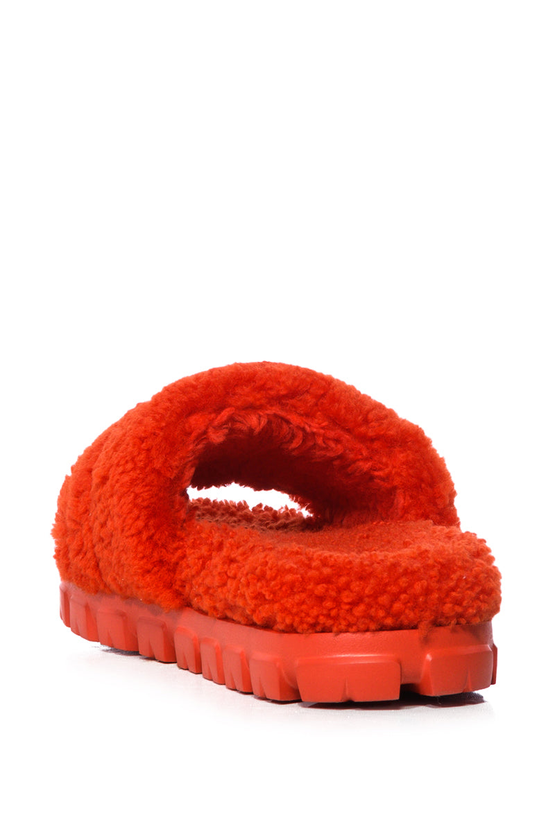 UGG COZETTA FUR SLIPPERS IN RED