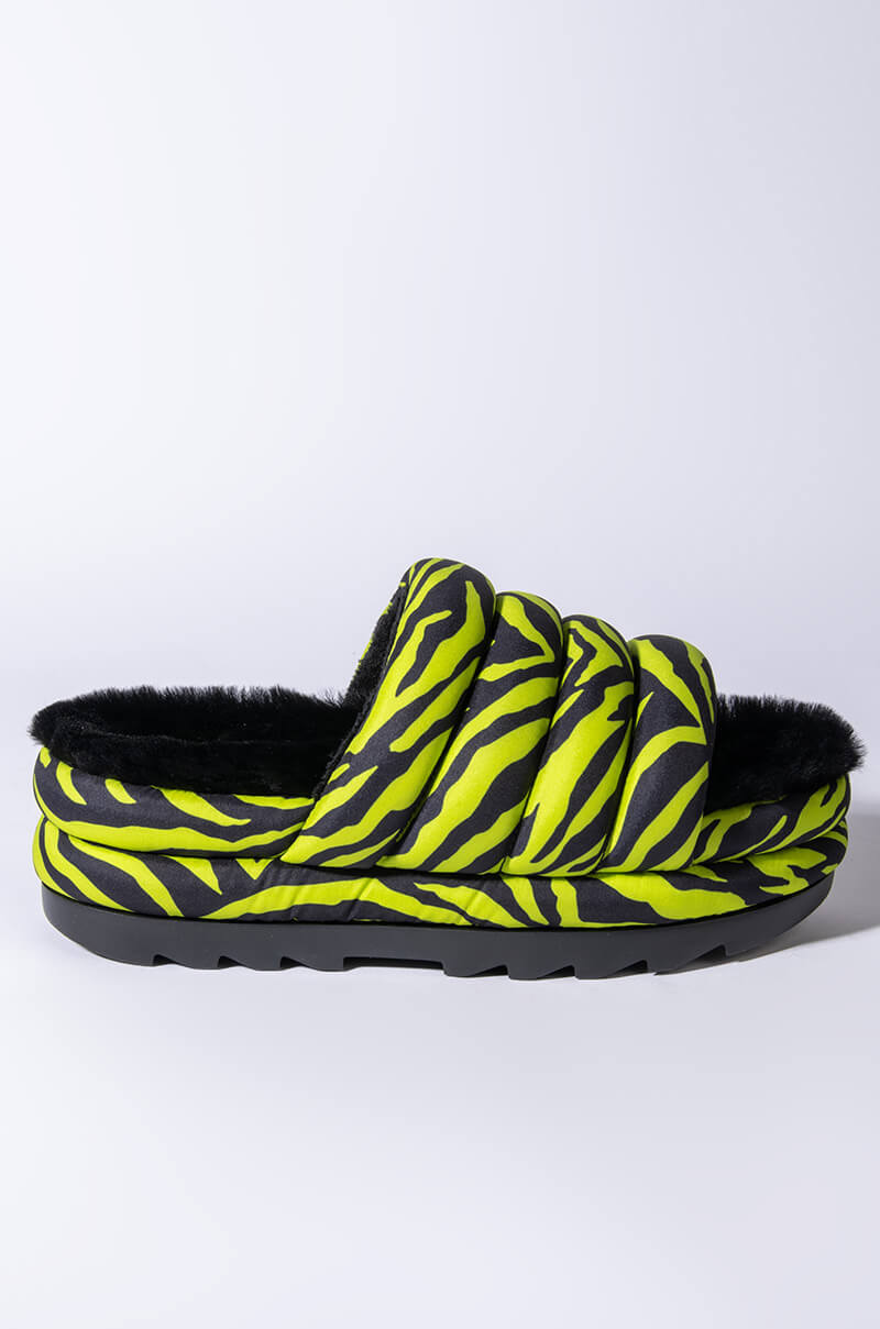 UGG PUFT SLIDE TIGER PRINT SANDAL