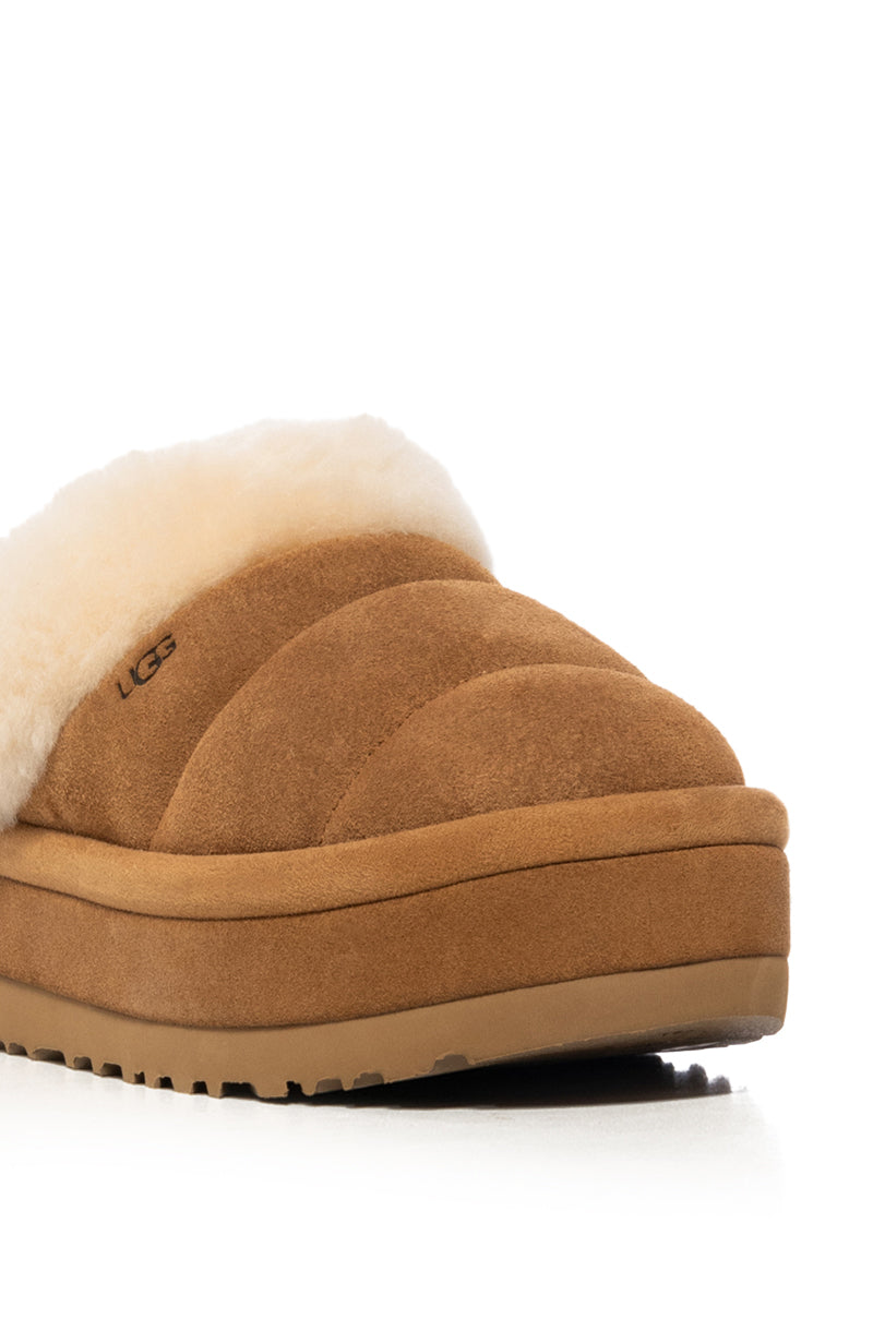 UGG TAZZLITA FLATFORM SLIPPER IN CHESTNUT