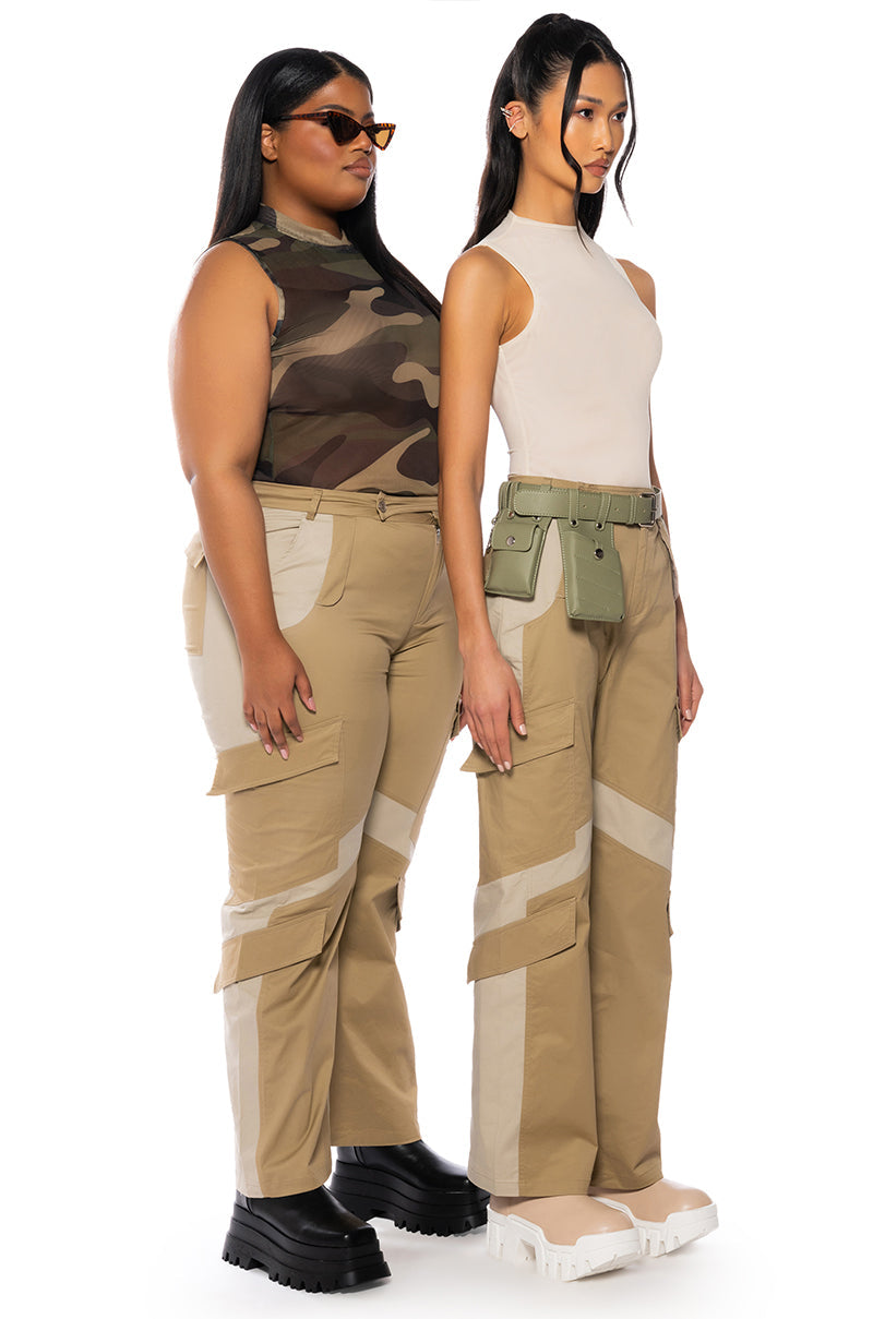 UNBOTHERED RELAXED COLORBLOCKED CARGOS