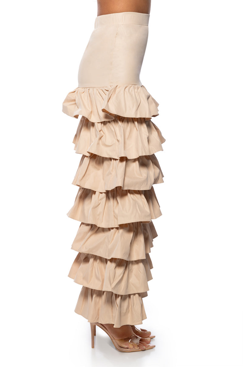 UNDER THE SUN RUFFLE MAXI SKIRT