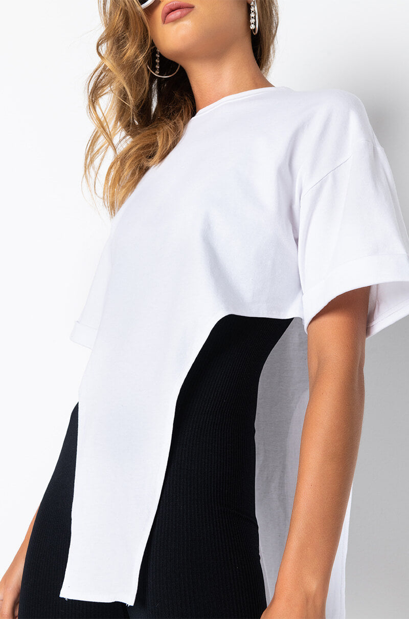 UNTHINKABLE T SHIRT WITH IRREGULAR HEM