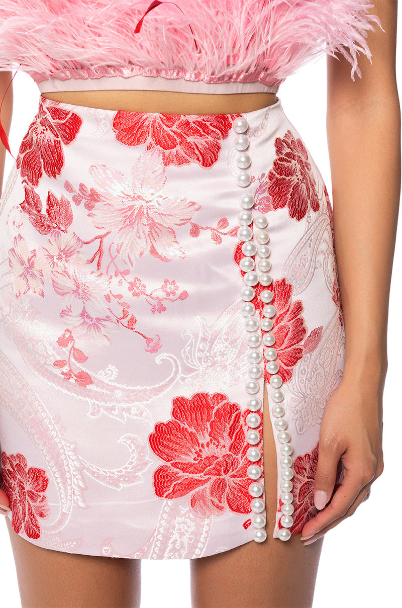 VACATION FROM YOU EMBELLISHED MINI SKIRT
