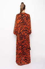 VACAY WINNER TIGER PRINT CHIFFON DUSTER