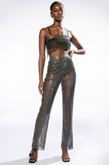 VANESSA RHINESTONE MESH SLEEVELESS CROP