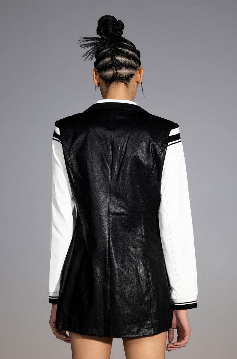 VARSITY BLAZER IN PU