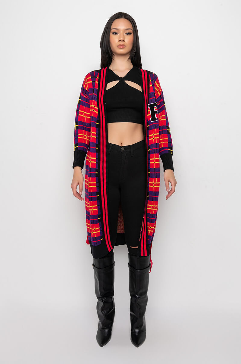 ELLE TIE WAIST LONG CARDIGAN