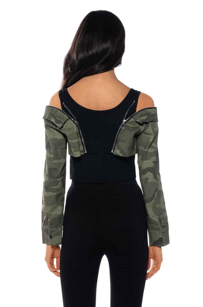 VELOCITY DROP DOWN SLEEVE CORSET BLOUSE
