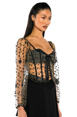 VEN AQUI LACE UP CORSET TOP