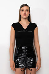 VENMO ME RHINESTONE RIBBED TANK