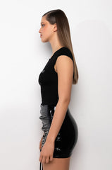 VENMO ME RHINESTONE RIBBED TANK