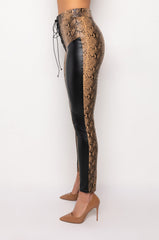 VENOM LACE UP PU TROUSER