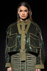 VIBE ALL NIGHT SEQUIN NYE BOMBER JACKET