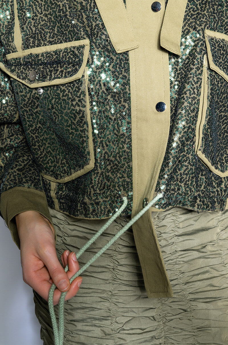 VIBE ALL NIGHT SEQUIN NYE BOMBER JACKET