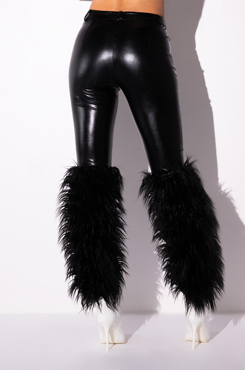 VIBE TO REMEMBER FAUX FUR VEGAN LEATHER PANT