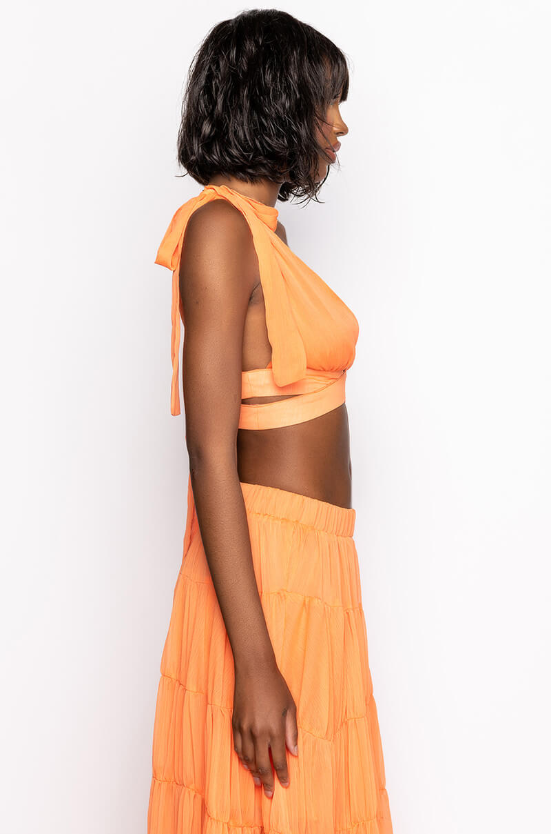 VILLA DREAMS BOW DETAIL CROPPED BLOUSE