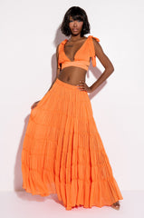 VILLA DREAMS PLEATED MAXI SKIRT