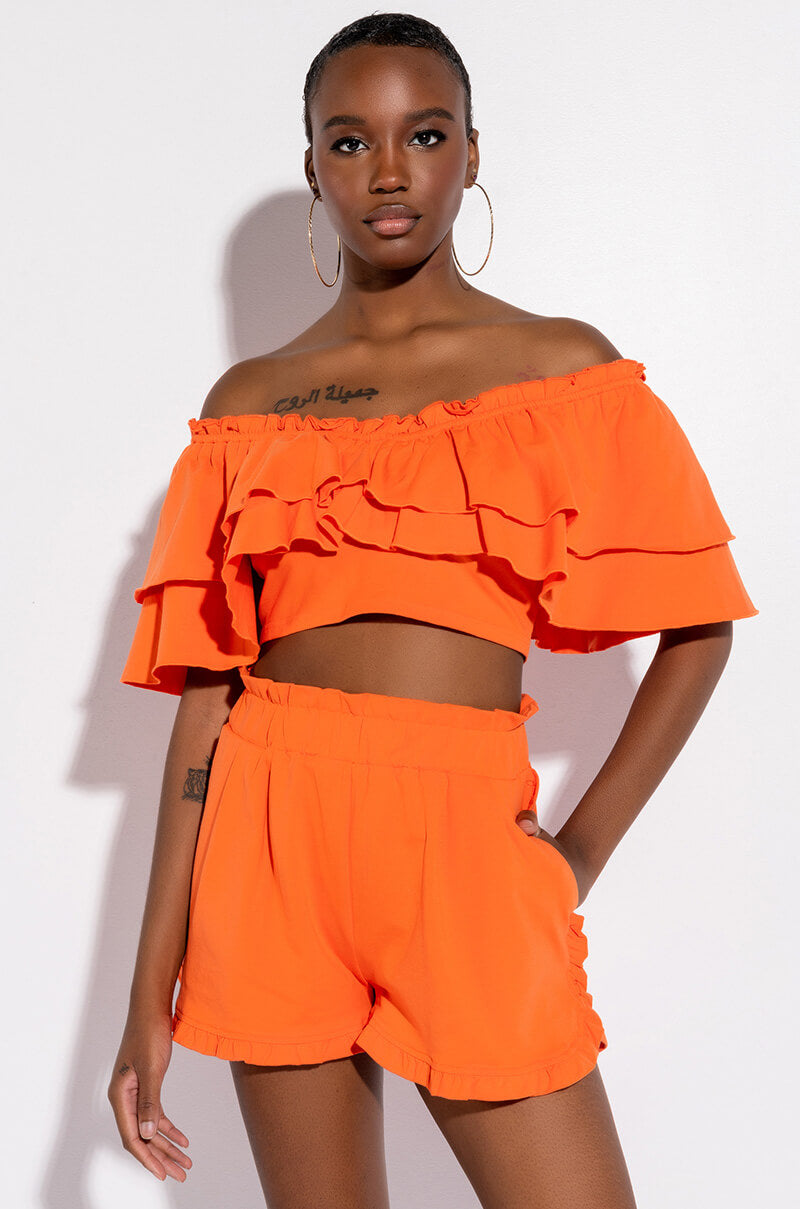 CHEYENNE RUFFLE CROP TOP