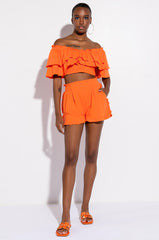 CHEYENNE RUFFLE CROP TOP