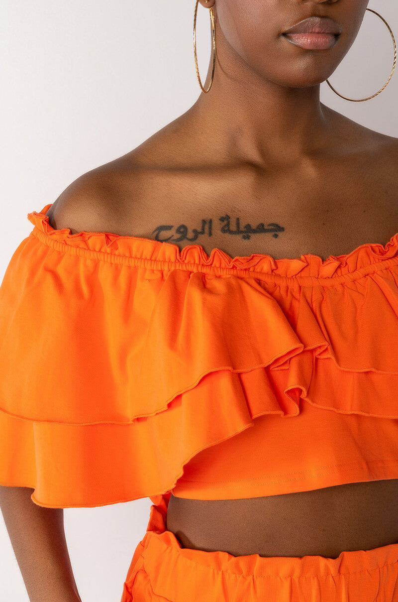 CHEYENNE RUFFLE CROP TOP