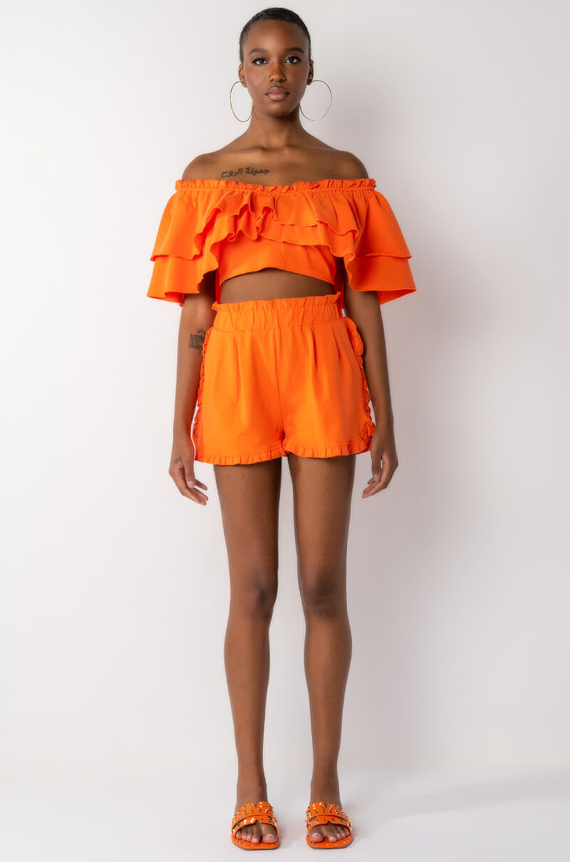 CHEYENNE RUFFLE CROP TOP